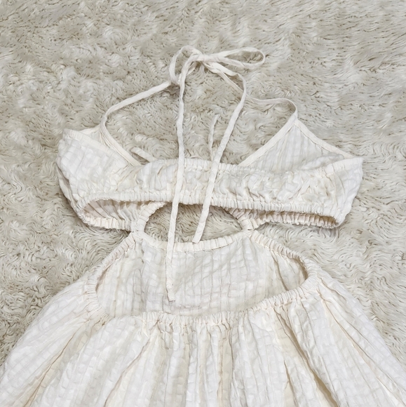 Madewell White Cotton Cutout Bandeau Halter Midi Beach Sundress, Size Small - Picture 8 of 16